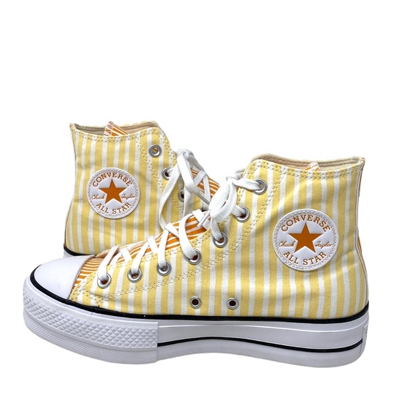 Converse Chuck Taylor Lift Platform High Yellow White Women Canvas Shoes A03298C - Picture 2 of 7